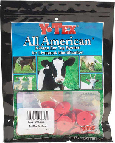 Y-Tex - Male Blank Button - Red