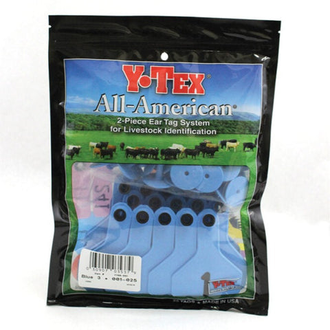 Y-Tex - Tag & Button 3 Star (1-25) Blue